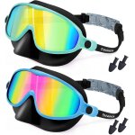 Letnerny - lot de 2 lunettes de natation avec pince - nez, etanches, pour enfants de 3 a 15 ans, grand ...