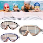 Letnerny - 3 pcs lunettes de natation pour enfants, sans fuite, double miroir extensible avec design ...