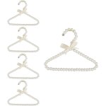 Letnerny - lot de 5 cintres antidrapants en perles synthtiques pour enfants avec n?ud en ruban, en ...