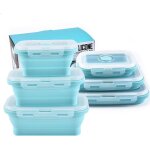 Letnerny - bol de camping avec couvercle, 3 pices rcipients portable pliables en silicone, rcipient ...