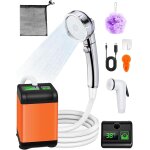 Letnerny - douche camping 6000mah avec ecran lcd, rapide portable douche portable, pression forte 12v ...
