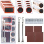 Letnerny - kit de r�paration de pneu de v�lo 35 pi�ces avec 25 patchs de chambre a air sans colle, 4 ...