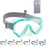 Letnerny - lunettes de natation pour enfants de 3 a 14 ans avec cache - nez, sangle en tissu elastique, ...