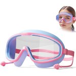 Letnerny - lunettes de plonge etanches roses avec grand cadre et bouchons d'oreilles, lunettes de natation, ...