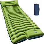 Letnerny - matelas de camping matelas autogonflant ultralger avec oreiller et pompe a pied intgre ...