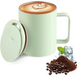Letnerny - mug a café 400 ml, tasse a café et thé a double, avec couvercle, tasse a isolante en acier ... Letnerny - mug a café 400 ml, tasse a café et thé a double, avec couvercle, tasse a isolante en acier ...