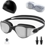 Letnerny - noir plaqu argent lunettes de natation bonnet de natation 50g pour homme et femme protection ...