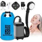 Letnerny - portable camping douche, pompe de douche de camping avec rechargeable 6000mah batterie et ...