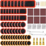 Letnerny - rustine velo, 86pcs kit reparation pneu velo, rustine chambre a air, kit de crevaison, bo�te ...