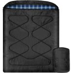 Letnerny - sac de couchage double couche en flanelle de coton d'hiver, 2 personnes impermable a l'eau ...