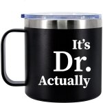 Letnerny - tasse a café isotherme it's dr actually doctor de 414 ml avec poignée et couvercle - en acier ... Letnerny - tasse a café isotherme it's dr actually doctor de 414 ml avec poignée et couvercle - en acier ...