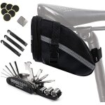 Letnerny - trousse outils de v�lo, sacoche de selle de v�lo, sac v�lo r�paration 16 en 1 avec bande r�fl�chiss ...