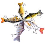 Leurre bionique yeux ralistes 7 segments avec triple hameon, appt de pche multi - sections pour le ...