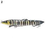 Leurre coulant compos� de 9 sections articul�es, app�t artificiel de type poisson, avec triple hame�on, ...