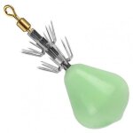 Leurre double couche lumineux portable de 6cm, app�t id�al pour la p�che au poulpe, au calmar, avec hame�ons ...