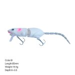 Leurre de p�che en forme de souris avec hame�ons et boule d'acier int�gr�e, app�t artificiel pour les ...