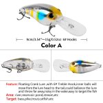 Leurre de pche n66 avec hameon, appt artificiel de type poisson nageur idal pour la pche en eau ...