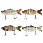 Leurre rigide compos� de 6 sections articul�es, app�t artificiel de type poisson nageur id�al pour la ...
