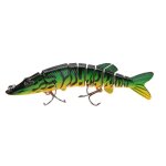Leurre rigide compos de 9 sections articules, appt artificiel raliste idal pour la pche au brochet ...