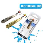 Leurre rigide en m�tal dor� et argent� avec triple hame�on, app�t artificiel id�al pour la p�che a la ...