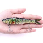Leurre rigide wobbler coulant compos� de 8 sections articul�es, app�t artificiel de type poisson nageur ...