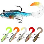 Leurres souples pour carpe brochet truite bar, pche poisson nageur avec des hameons bkk ou ultra affts, ...
