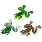 Leurre souple de type grenouille avec hame�on, app�t artificiel id�al pour la p�che en surface en eau ...