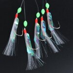 Leurre triple avec plumes en acier au carbone, app�t de type poisson nageur id�al pour la p�che en mer, ...