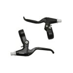 Levier de frein vtt - vtc 3 doigts newton alu noir pour v - brake (paire)