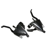 Levier - manette vtt p2r 3x7v. noir alu azera pour frein v - brake compatible shimano (paire)
