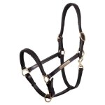 Licol pour cheval en cuir premiere equitation shetland mixte noir