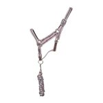 Licol pour cheval double + longe t de t cheval mixte gris