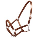 Licol licou en cuir r�glable pour ecurie cheval marron