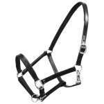 Licol licou en cuir réglable pour ecurie cheval noir Licol licou en cuir réglable pour ecurie cheval noir