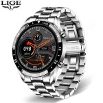 Lige - montre intelligente etanche pour homme, ecran tactile cercle complet, appel bluetooth, activit ...