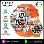 Lige - montre intelligente pour homme, grande batterie 530mah, appel bluetooth, bracelet de sport et ...
