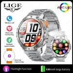 Lige - montre intelligente pour homme, grande batterie 530mah, appel bluetooth, bracelet de sport et ...