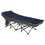 Lit de camp lit d'appoint pliable - pochette rangement, ttire, sac de transport, matelas inclus mtal ...