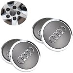 Logo audi 69mm centre de roue cache moyeu jante emblme gris jantes insigne pour a4 a4l a6 a6l a5 q5 ...