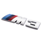 Logo emblem pour bmw m et mx serie side / wing(m3 argent)