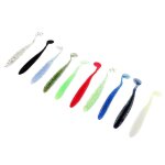 Lot de 10 leurres de pêche en forme de ver souple, appâts pour la pêche au bar, queue en t, 8, 4 cm Lot de 10 leurres de pêche en forme de ver souple, appâts pour la pêche au bar, queue en t, 8, 4 cm