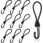 Lot de 10 tendeurs en caoutchouc avec crochets spirals, crochets elastiques courts de 16 cm, tendeurs ...