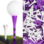 Lot de 100 tees de golf en plastique incassable de 80 tees avec 20 tees en fer mlangs, durables, longs ...