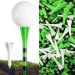 Lot de 100 tees de golf en plastique incassable de 80 tees avec 20 tees en fer mlangs, durables, longs ...