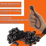 Lot de 100 tendeurs elastiques, crochets elastiques avec boule en plastique, tendeurs pour b�ches, tonnelles, ...