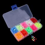 Lot de 1000 perles de pche lumineuses multicolores, pche en mer lgre avec 10 composants, bote transparent ...