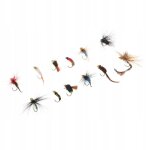 Lot de 12 mouches de pche a la mouche sche mixtes pour simulation de pche a la mouche nymphe