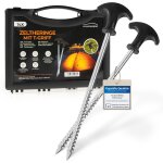 Lot de 14 piquets de tente en acier avec bo�te de transport pour camping - ext�rieur - stable et robuste ...