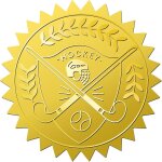 Lot de 144 autocollants en relief dors de 5, 1 cm, motif balle de golf, etanches, pour certificats, ...