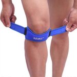 Lot de 2 bandages de sport pour la course a pied, support de genou, tendon rotulien, sangle - bleu Lot de 2 bandages de sport pour la course a pied, support de genou, tendon rotulien, sangle - bleu